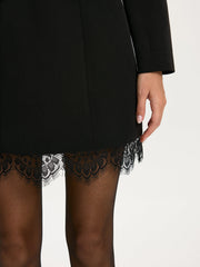 Robe mini ajustée bord dentelle