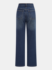 Jean simili cuir et denim, pièce seule, vue de dos