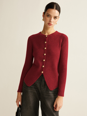 Cardigan fendu boutonné