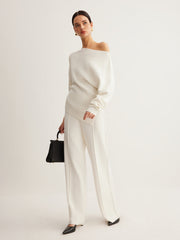 Ensemble pull asymétrique pantalon large