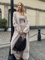 Ensemble tricot bustier cardigan pantalon