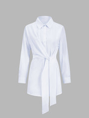 Chemise longue semi-transparente à nouer