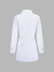 Chemise longue semi-transparente à nouer