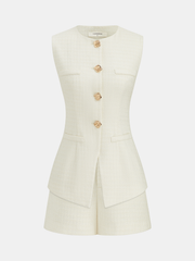Ensemble gilet et short tweed