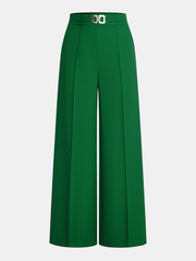 Pantalon ample à boucle métallique vert, pièce seule, vue de face
