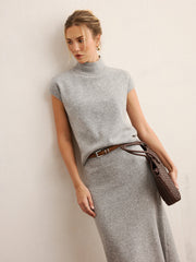 Ensemble top tricot et jupe midi
