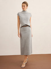 Ensemble top tricot et jupe midi