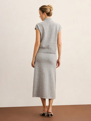 Ensemble top tricot et jupe midi