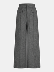 Pantalon ample en tweed gris, pièce seule, vue de face