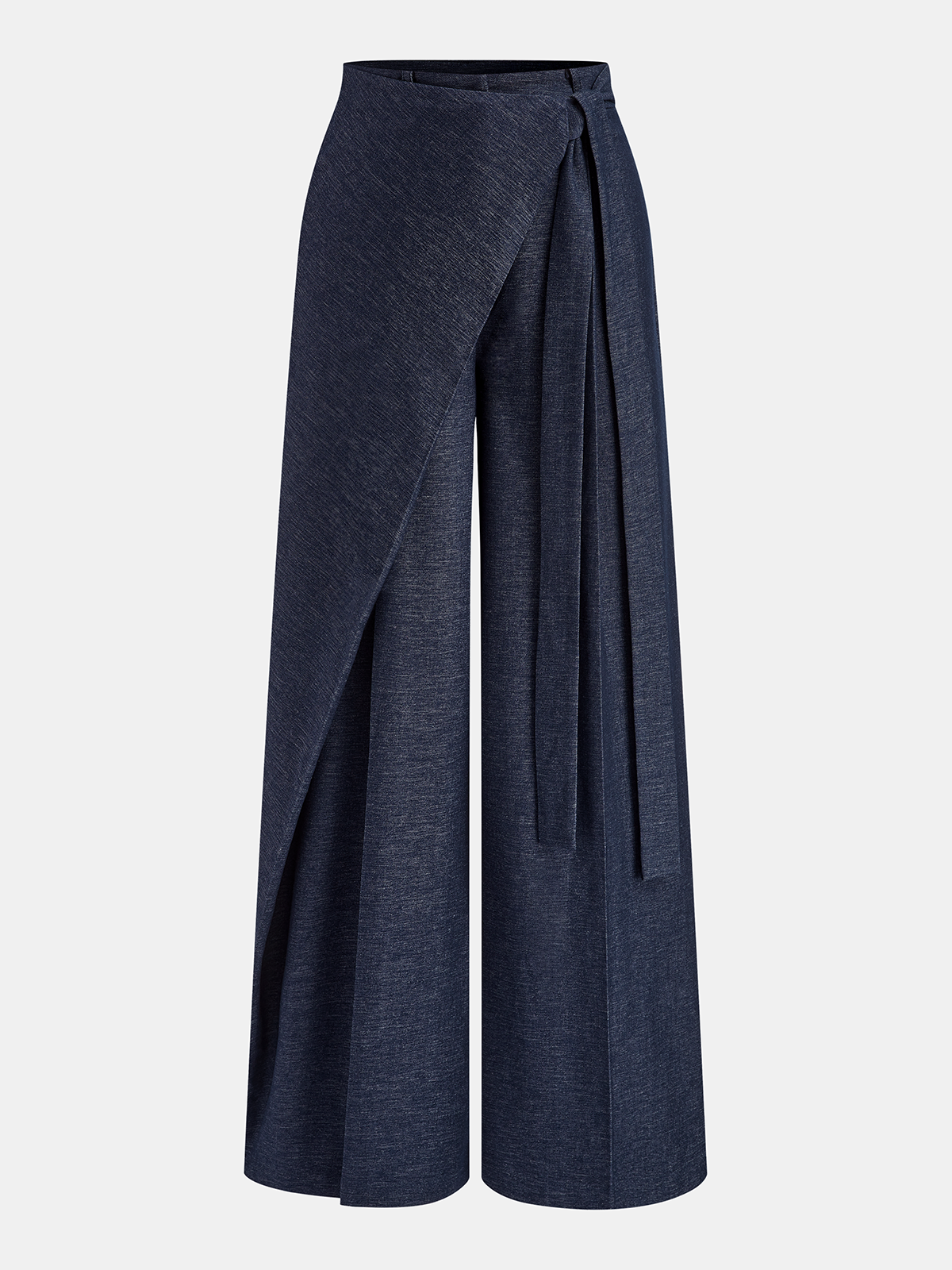 Pantalon ample à enroulement marine, pièce seule, vue de face