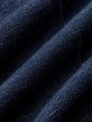 Pantalon ample à enroulement marine, détail du tissu