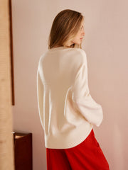 Pull col rond jacquard