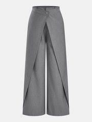 Pantalon portefeuille gris, pièce seule, vue de face