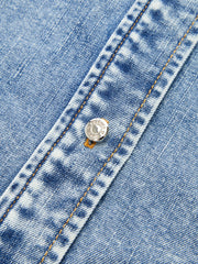 Chemise en jean col lavallière
