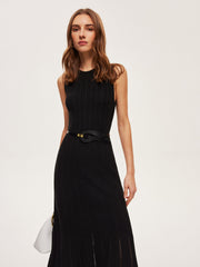 Robe longue évasée semi-transparente