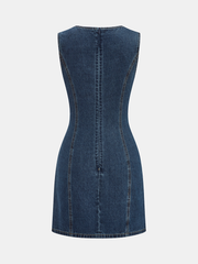 Robe mini en jean sans manches