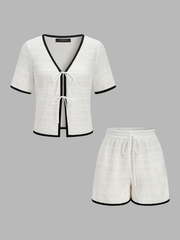 Ensemble top et short tricoté
