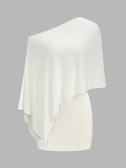 Ensemble cape tricot jupe mini asymétrique