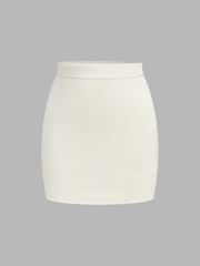 Ensemble cape tricot jupe mini asymétrique