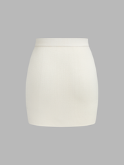Ensemble cape tricot jupe mini asymétrique
