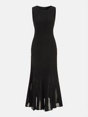 Robe longue évasée semi-transparente