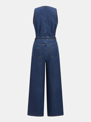 Combinaison sans manches col V denim