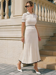 Ensemble top côtelé jupe maxi
