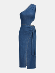 Robe midi en jean asymétrique