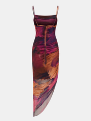 Robe maxi tie dye asymétrique