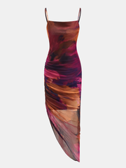 Robe maxi tie dye asymétrique