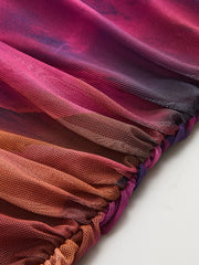 Robe maxi tie dye asymétrique