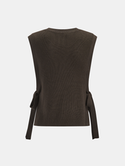 Gilet sans manches à panneaux dentelle