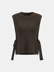 Gilet sans manches à panneaux dentelle