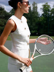 Ensemble gilet et short tweed