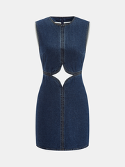 Robe sans manches denim mini
