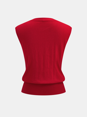 Cardigan sans manches col V laine