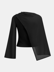 Blouse asymétrique manches évasées