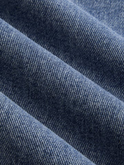 Jean plissé à jambes larges bleu, détail du tissu