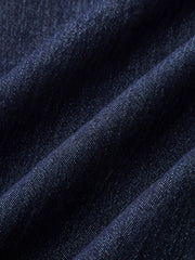 Blouse col montant ceinturée en jean