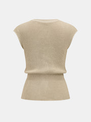 Gilet tricot col V détail métal