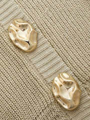 Gilet tricot col V détail métal