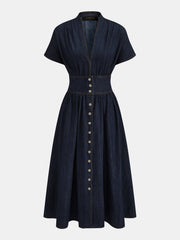 Robe maxi en jean col V