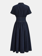 Robe maxi en jean col V