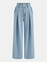 Ensemble top denim pantalon large
