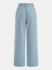 Ensemble top denim pantalon large