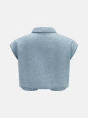 Ensemble top denim pantalon large