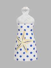 Robe mini dos nu à pois