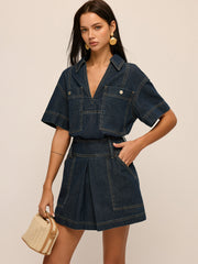 Ensemble chemise jupe denim