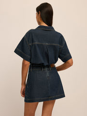 Ensemble chemise jupe denim