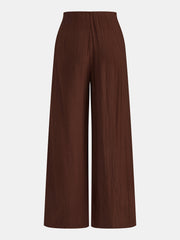 Pantalon portefeuille froissé chocolat, pièce seule, vue de dos